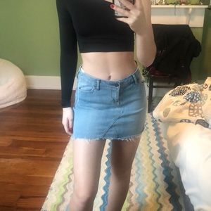jean mini skirt